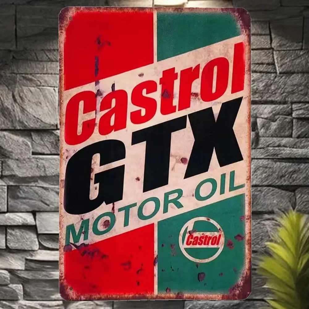 Castrol Oil Gtx - Targa Vintage in Metallo Castrol GTX